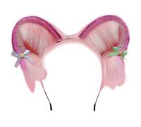 Songelt Furry Kitten Ears Headband With Bow Cartoon For Ears Hairband For Washing Face Party Performance Theme Party Costume Headband Women Halloween Headwear