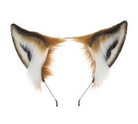 Songelt Furry Wolf Ear Headwear Cute Foxes Ears Headband Plush Hair Accessory Soft Touching Animal Cosplays Accessories Plush Furry Animal Ears Headband Adult Cats Foxes Dogs Birthday Party