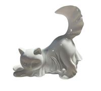 Songelt Ghostly Kitten Sculpture Halloween Resin Animal Figurine Decoration Holiday Decoration For Indoor And Outdoor Display Halloween Resin Kitten Statue
