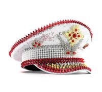 Songelt Glitters Sequins Captain Hat Bachelorette Party Hat Fashionable Women For Bachelorette Hen Parties Breathable Polyester