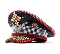 Songelt Glitters Sequins Captain Hat Bachelorette Party Hat Fashionable Women For Bachelorette Hen Parties Breathable Polyester