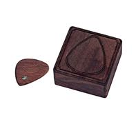 Songelt Guitar Picks Box Wooden Guitar Plectrums Storage Box Practical Picks Plectrums Holder for Players Pick Holder with Wooden Pick Bag Case