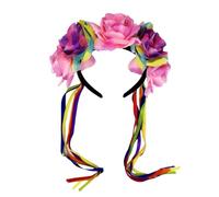 Songelt Halloween Bride Flower Crowns Headbands Wedding Tassels And Floral Hair Accessory For Costume Parties Props Girls Festival Hairbands With Rainbow