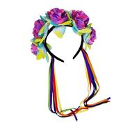 Songelt Halloween Bride Flower Crowns Headbands Wedding Tassels And Floral Hair Accessory For Costume Parties Props Girls Festival Hairbands With Rainbow