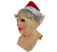 Songelt Halloween Old Women Granny Headgear Face Cover With Hat Halloween Costume Decorations Full Head Face Cover Scary Props