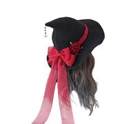 Songelt Halloween Party Witch Cap Cosplay Wizard Hat Punk Bowknot Rose Hat Party Costume Headwear Lady Festival Headdress Halloween Witch For Women