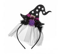 Songelt Halloween Sequins Witch Hat Headband Day Of The Dead Hairband Cosplay Costume Headpiece For All Age Festival Hair Decor Halloween Headband Headpiece Hair Accessory