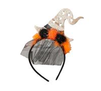 Songelt Halloween Sequins Witch Hat Headband Day Of The Dead Hairband Cosplay Costume Headpiece For All Age Festival Hair Decor Halloween Headband Headpiece Hair Accessory