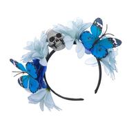 Songelt Halloween Skull Headband Punk Flower Headbands Butterfly Hairband Day Of The Dead Floral Hairpiece Cosplay Masquerad Skull Headpiece Party Accessory