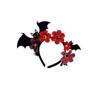 Songelt Halloween Theme Hairband With Flower And Bat Design Flexible Dark Series Hairhoop For Parties Event Photography Halloween Party Hair Accessories