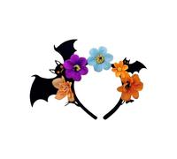 Songelt Halloween Theme Hairband With Flower And Bat Design Flexible Dark Series Hairhoop For Parties Event Photography Halloween Party Hair Accessories