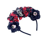 Songelt Halloween Theme Headband Day Of Death Skull Flower Hairband Cosplay Costume Headpiece Women Festival Hair Decors Halloween Headband For Adult