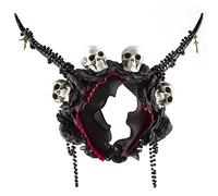 Songelt Halloween Tiaras Crowns Halloween Horn Antelope Headband Skull Headwear Retro Black Flower Hair Band Gothic Crown Skull Headwear
