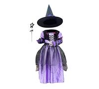 Songelt Halloween Witch Dress Costume With Hat Fairytale Witch Fancy Party Dress Up Halloween Props For Girls Kids Costume Props