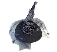 Songelt Halloween Witch Wizard Hat With Butterfly Applique Carnivals Party Headpieces Devil Hat Cosplay Tool For Adult Teenager Halloween Hats For Women Hats Adults