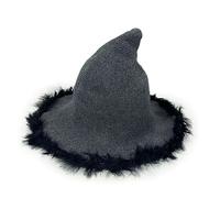 Songelt Halloween Witchcap Knitting Wizard Hat Witch Hat Women Men Unisex Witch Cosplay Cap Festival Headwear Halloween Costume Accessory Unisex Knit