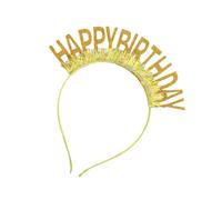 Songelt Happy Birthday Sequined Headband Glittering Powder Headband Birthday Party Accessories Hairhoop For Friend Gathering Crown Tiaras Hairband