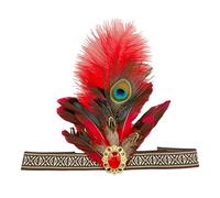 Songelt Indian Hairband Carnivals Celebration Headband FatTuesday Feathered Hairhoop 20s Flapper Stage Performances Props Carnivals Headband