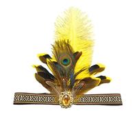 Songelt Indian Hairband Carnivals Celebration Headband FatTuesday Feathered Hairhoop 20s Flapper Stage Performances Props Carnivals Headband
