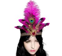 Songelt Indian Hairband Carnivals Celebration Headband FatTuesday Feathered Hairhoop 20s Flapper Stage Performances Props Carnivals Headband
