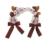 Songelt Lace Headbands Cute Plush Elk Ears Headwear Bows Adorn With Ribbon Sweet Cosplay Headpiece Party Supplies Ribbon Bows Hairband Ruffle Lace Hairband