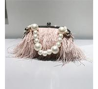 Songelt Ladies Design Feather Clutch Purse With 120cm Lobster Clasp Snake Chain 35cm Large Pearl Short Chain For Women Gifts Feather Handbags For Women