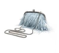 Songelt Ladies Design Feather Clutch Purse With 120cm Lobster Clasp Snake Chain 35cm Large Pearl Short Chain For Women Gifts Feather Handbags For Women