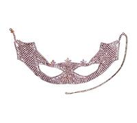 Songelt Lady Crystal Masquerade Face Jewelry Halloween Party Accessories Nightclub Ornaments Face With Adjustable Chain Rhinestone For Women Designs Women Adjustable Girls Adults