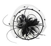 Songelt Lady Fascinator Hat Elagant Barrettes Feathered Headdress For Makeup Party Masquerades Flapper Cosplay Vintage Hair Accessories