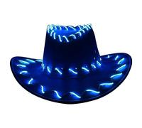 Songelt LED Flashing Cowboy Hat Western Top Hat JazzHat Headwear Women Accessories Props Halloween Party Supplies Party LED Light Up Western