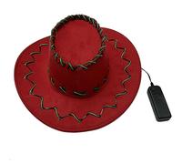 Songelt LED Flashing Cowboy Hat Western Top Hat JazzHat Headwear Women Accessories Props Halloween Party Supplies Party LED Light Up Western