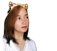 Songelt Light Up Ear Shaped Hair Hoop Cute Washing Face Hair Holder Halloween Party Costume Headwear For Children Women Light Up Headband Halloween Costume Headband Adult Headbands For Women