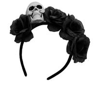 Songelt Lightweight Adjustable Skull Headpiece With Simulation Flower Costume Headwear For Adults Kids Halloween Accessories Halloween Party Headwear