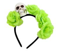 Songelt Lightweight Adjustable Skull Headpiece With Simulation Flower Costume Headwear For Adults Kids Halloween Accessories Halloween Party Headwear