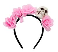 Songelt Lightweight Adjustable Skull Headpiece With Simulation Flower Costume Headwear For Adults Kids Halloween Accessories Halloween Party Headwear