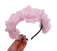 Songelt Mesh Lace Headdress Elegant Lace Floral Headband Hairy Photo Props Retro Hairband Hairband For Special Event Hair Hoop Retro Photo Props