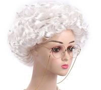 Songelt Old Lady Costume Grandma Wigs Granny Wigs Halloween Cosplays Party Old Lady Costume For Girls