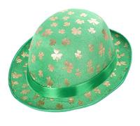 Songelt Patrick Day Green Fedora Hat Glittering Shamrock Hat Irish National Day Celebration Party Carnival Accessories Stpatrick