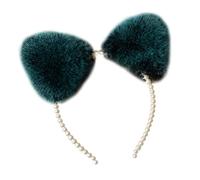 Songelt Pearl Hair Hoop Animal For Ears Headwear Furry Kitten Ears Headband Cute Headpiece Anime Fancy Dress Photo Props Kitten Hair Band For Washing Face