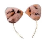 Songelt Pearl Hair Hoop Animal For Ears Headwear Furry Kitten Ears Headband Cute Headpiece Anime Fancy Dress Photo Props Kitten Hair Band For Washing Face