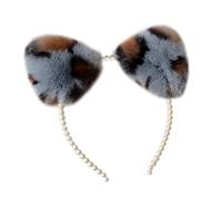 Songelt Pearl Hair Hoop Animal For Ears Headwear Furry Kitten Ears Headband Cute Headpiece Anime Fancy Dress Photo Props Kitten Hair Band For Washing Face