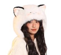 Songelt Plush Animal Ear Hat For Winter Warm Pullover Hat Roleplaying Party Costume Unisex Trapper For Cold Weather Plush Ears