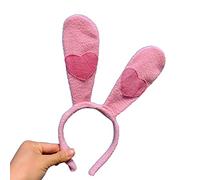 Songelt Plush Hair Hoop Ears Headband With Heart Stage Performance Headdress Christmas Easter Cosplay Costume Animal Ears Hair Hoop Easter Headwear