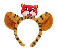Songelt Plush Hair Hoop Tiger Ears Theme Party Performance Headdress Washing Face Headband Cartoon Animal Hairbands Cute Tiger Headband Cartoon Headwear