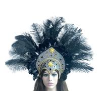 Songelt Popular Feathered Hairband Festival Costume Props Headband 20S Headdress Carnivals Party Celebration Props Headpiece Dance Accessory