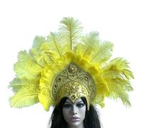 Songelt Popular Feathered Hairband Festival Costume Props Headband 20S Headdress Carnivals Party Celebration Props Headpiece Dance Accessory