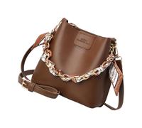 Songelt PU Leather Crossbody Bag Spacious Shoulder Purse Chain Bucket Bags With Adjustable Strap For Commuting And Shopping Ladies Handbag