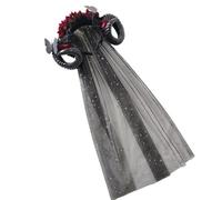 Songelt Punk Antelope Horn Hairband For Halloween Party Gathering Lace Rose Hairhoop Adult Women Roleplaying Costume Accessories Costume Accessory