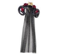 Songelt Punk Antelope Horn Hairband For Halloween Party Gathering Lace Rose Hairhoop Adult Women Roleplaying Costume Accessories Costume Accessory