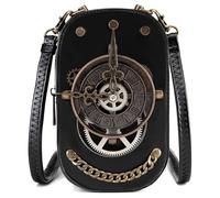 Songelt Punk Crossbody Bag For Women Small Skull Leather Shoulder Handbag With Adjustable Strap Compact Phone Holder Bags Leather Handbag